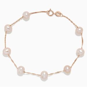 14k Rose Gold Freshwater Pearl Bracelet